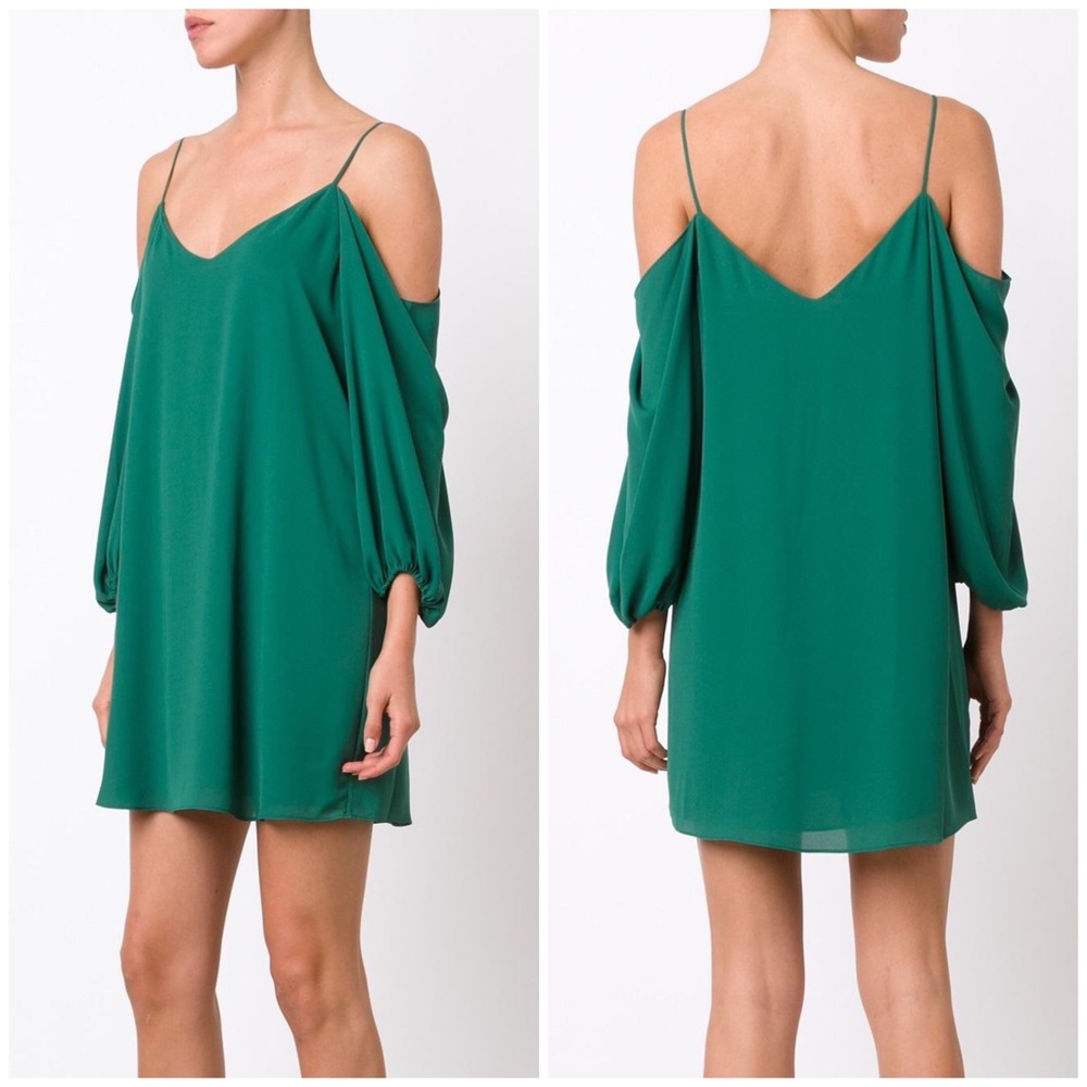 Alice + Olivia Cold Shoulder V-Neck Dress